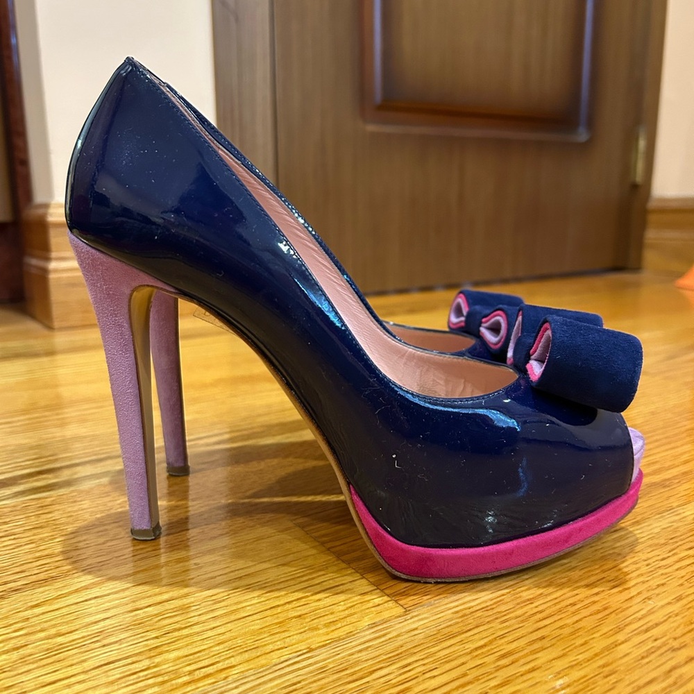 Studio Pollini Dark Blue and Pink Heels